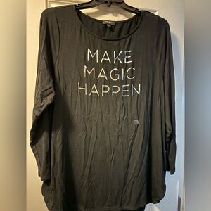 Lane Bryant Size 18/20 Black Top Make Magic Happen New
